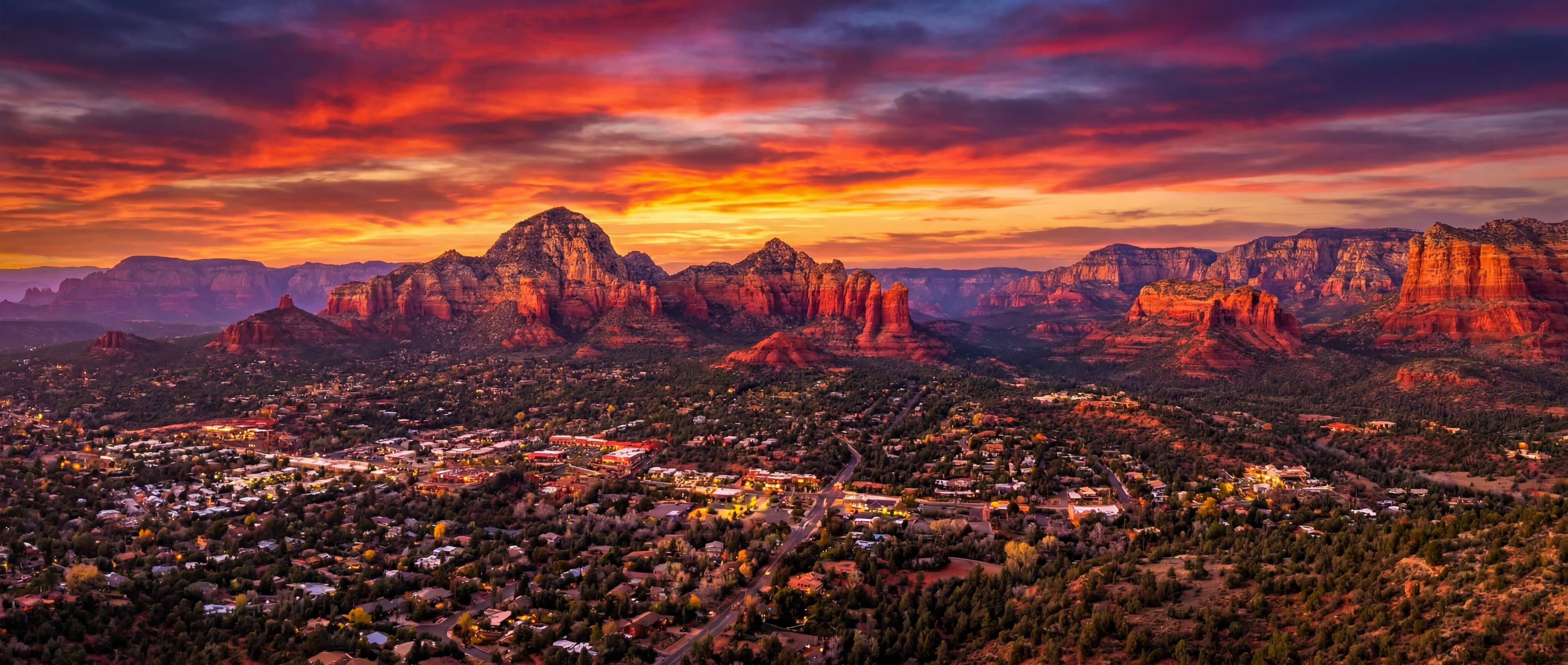 Sedona red rocks at sunset